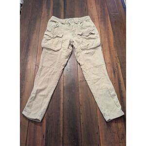 We The Free Women Size‎ 26 Tan Corduroy Cargo Pants Button Fly Zipper Ankle